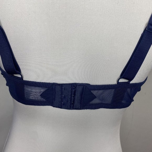 Simone Perele Bra 36D Marguerite Navy Night Blue Underwired Triangle Bra Floral - Picture 5 of 11